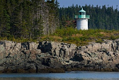 Little River Light Over Rocky Island Edge in Downeast Maine